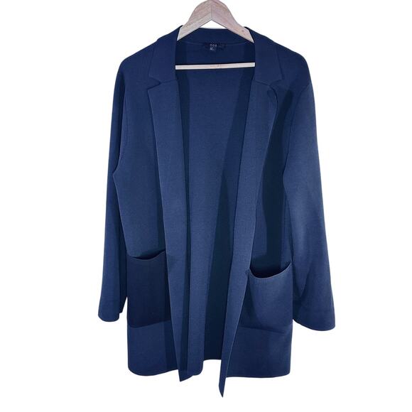 COS black Jacket long line blazer with patch pocket Womans M Quiet Luxury - Picture 1 of 9